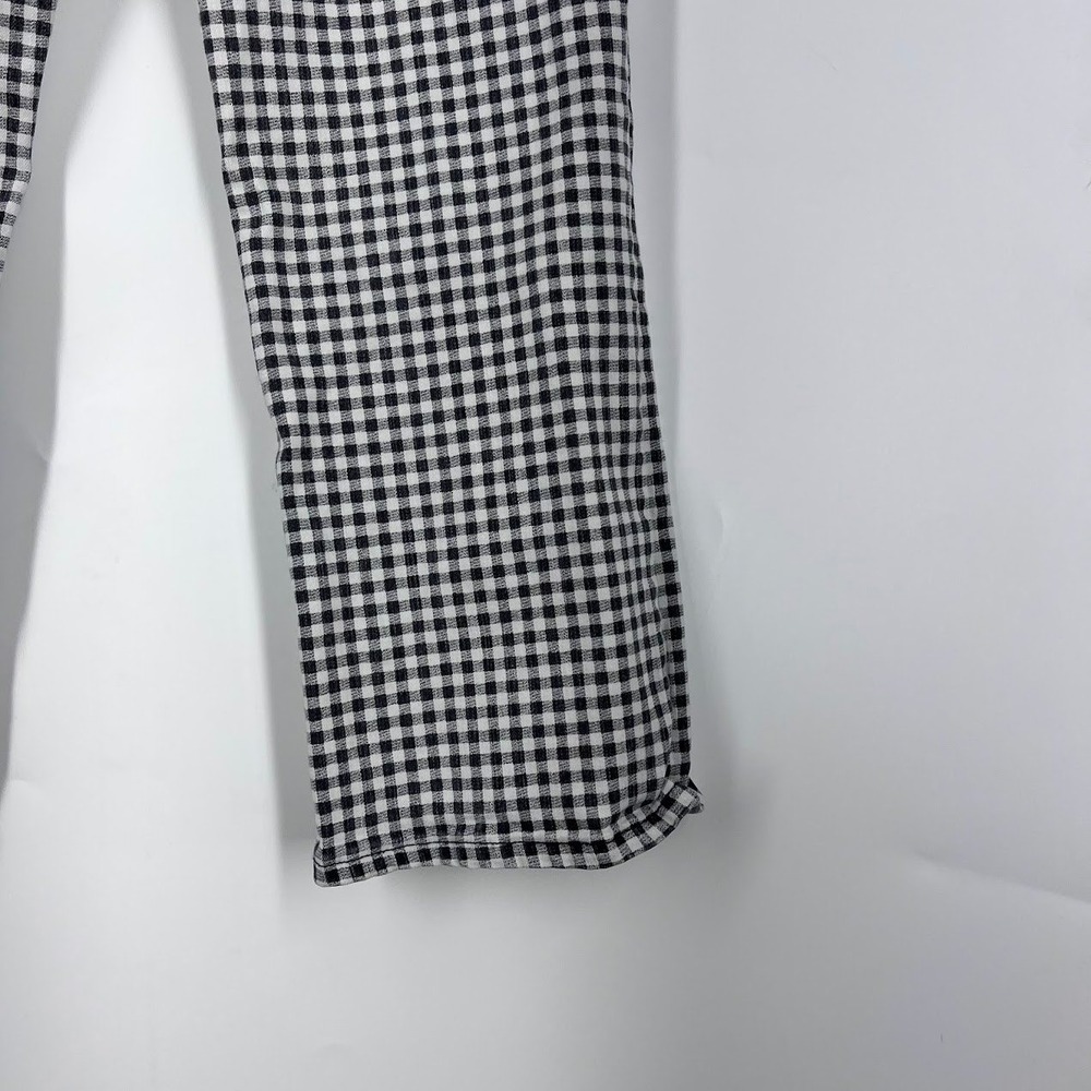 Sanctuary Denim Connector Kick Crop Gingham Checkered Pants Black White Size 33 - Picture 6 of 14